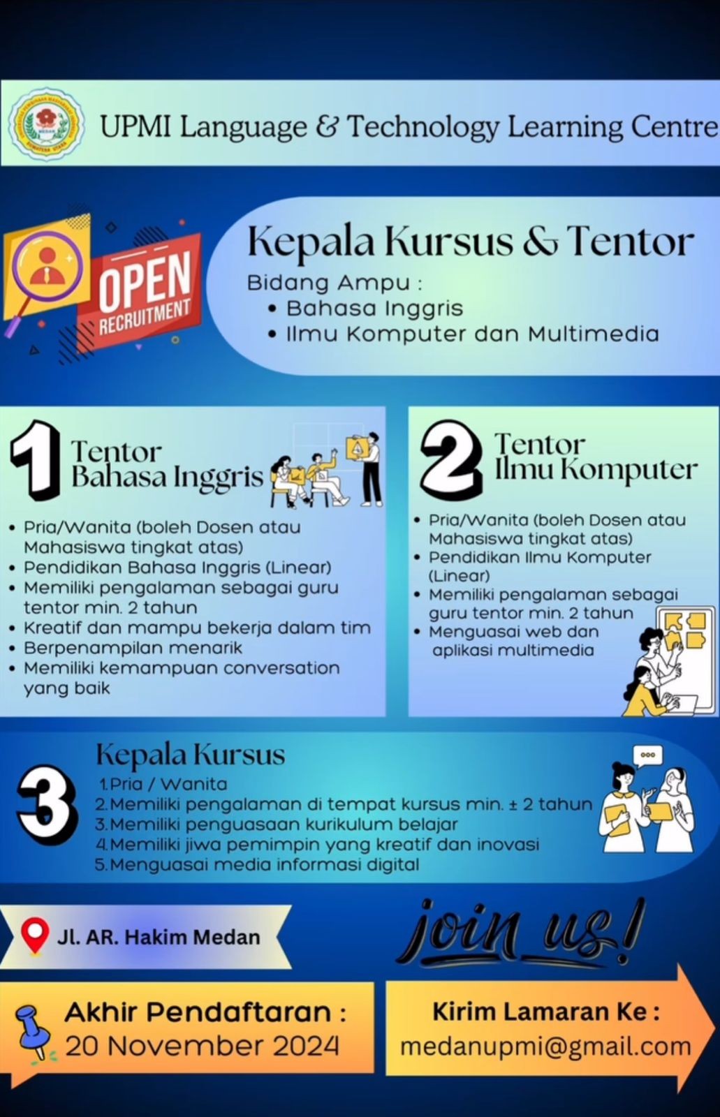 Lowongan Kerja Kepala Tentor